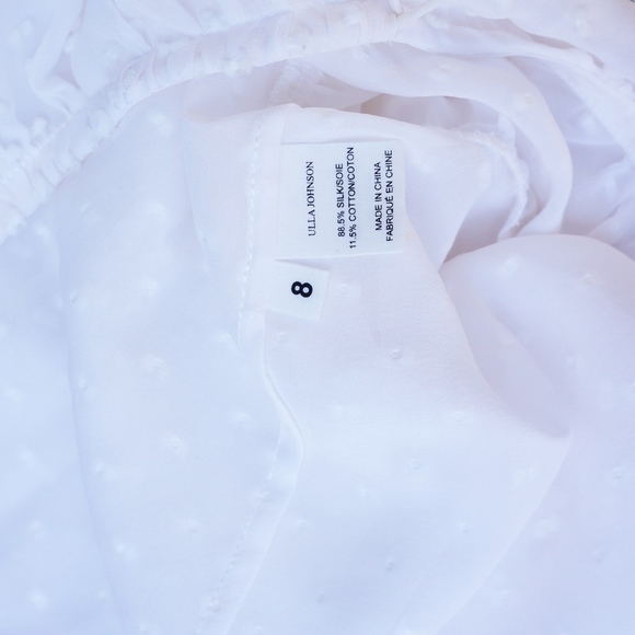 ULLA JOHNSON WHITE SWISS DOT PEASANT SHIRT - Picture 7 of 8